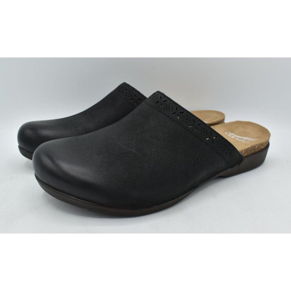 Dansko Womens‎ Size EU 37 US 6.5-7 Robbie Black Nubuck Slip On Clogs Shoes